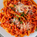 an image of tempeh bolognese