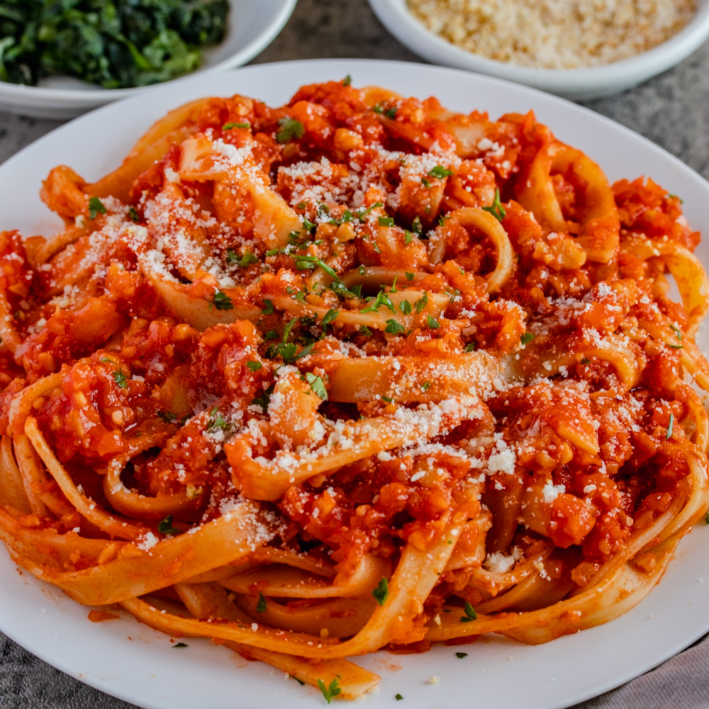 an image of tempeh bolognese