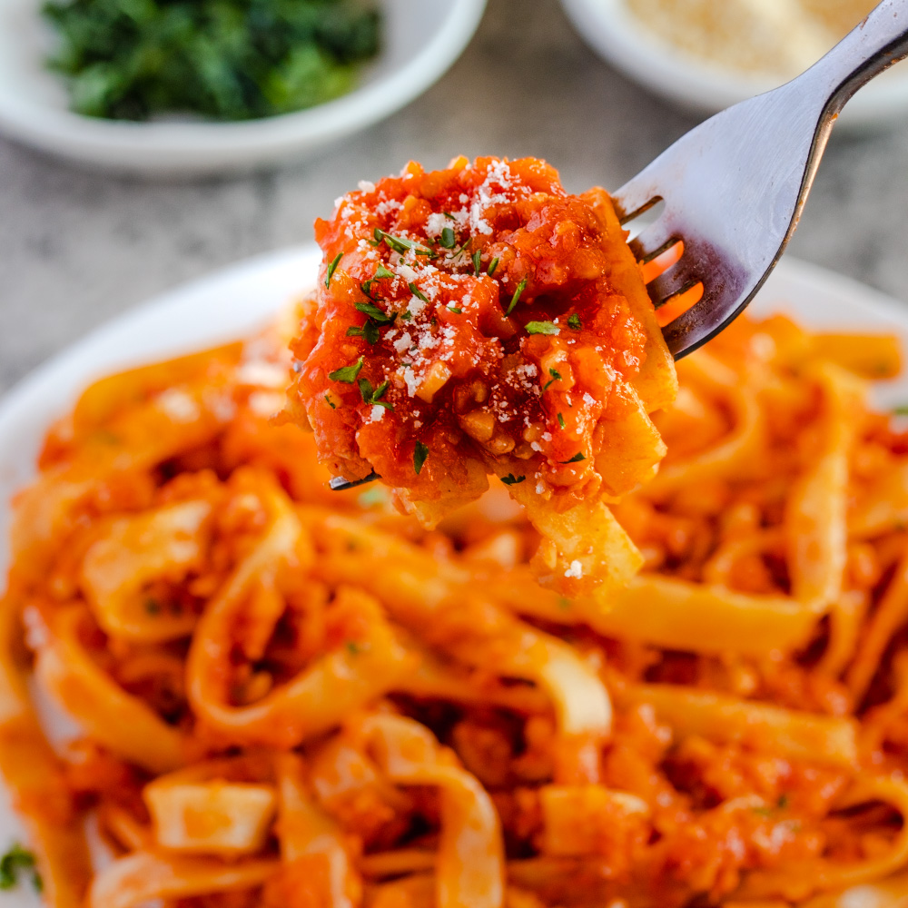 an image of tempeh bolognese