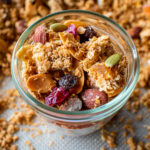 an image of homemade granola in a glass jar
