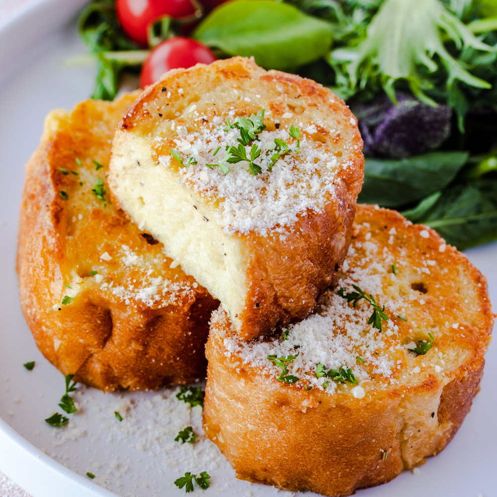 an image for savory vegan french toast with parmesan cheese