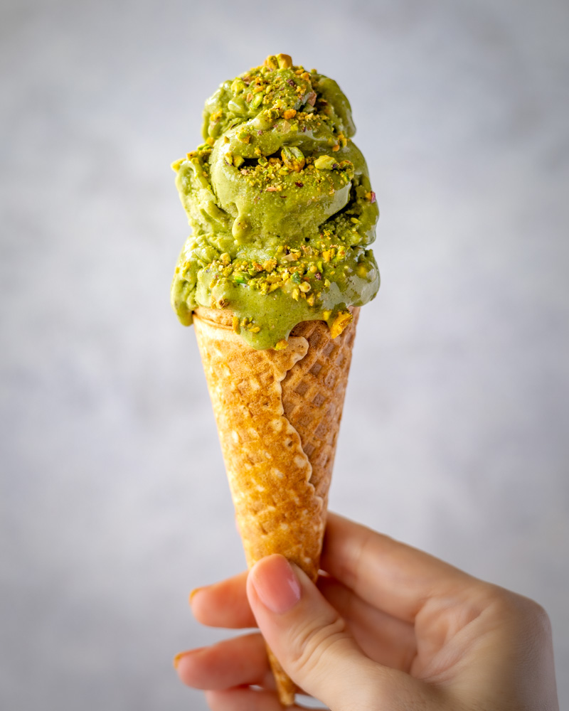 an image of matcha ice cream on cone
