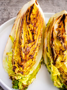 an image of pan-seared napa cabbage steaks